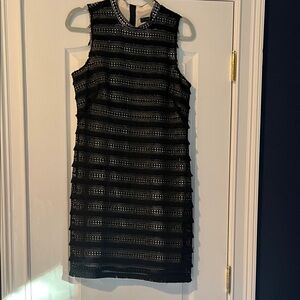 J. Crew Black and White Textured Mini Dress